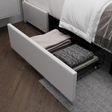Keyluv King Size Bed Frame with RGB LED Lights & 2 Storage Drawers