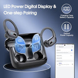 75hrs Bluetooth 5.4 Headphone Sport, 2026 Bluetooth Earbuds Stereo Deep Bass Over Ear Bud with Earhooks