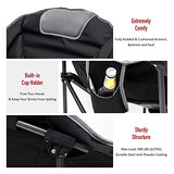 SUNNYFEEL Oversized Camping Chair Heavy Duty 500 LBS Portable Folding Chairs Black Large Sofa Chair for Beach, Trip, Picnic, Lawn, Outdoor Camp Chair for Adults & Carry Bag