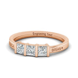 Oseew Eternity Moissanite Ring for women Wedding Rings for Women Princess Cut Moissanite Engagement Ring (Rose gold)