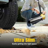 Leaf Blower Cordless, 650CFM & 3 Speed Levels, Electric Cordless Leaf Blower with 2 * 5.0Ah Battery Powered, Yellow Blowers