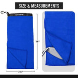 Club Scrub Towel Pro, Golf Club and Ball Cleaning Pouch with Attached Towel, Waterproof Exterior + More (Blue)