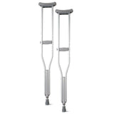 Medline Aluminum Crutches for Kids, Adults, & Seniors, Walking Aid for Reliable Balance, Comfortably Holds 300 LBS, Fits Patients Between 5'10" to 6'6" Tall