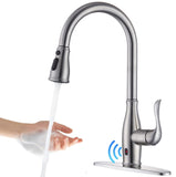Touchless Kitchen Faucet with Pull Down Sprayer, Motion Sensor Smart Hands-Free | Stainless Steel Brushed Nickel Finish GUUKAR