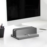 NUOBESTY Vertical Laptop Stand Aluminum Alloy Desk Holder Adjustable Width