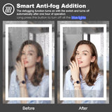 LED Bathroom Mirror 48"X36" with Front Light and Backlit | Stepless Dimmable, Anti-Fog