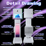 Portable DSLR Photo Booth Machine with 15.6" Touch Screen, Photo Booth with 29" LCD Display