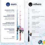 WIDDEN 2 Pack Kids Fishing Pole, Portable Telescopic Kids Fishing Poles Set for Boys and Girls, Fishing Rod and Reel Combo Kit with Tackle Box, and Fishing Net, Best Fishing Pole for Toddler Youth