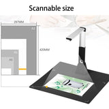 QERTYHJK Book Scanner Portable A3 A4 Document with OCR for Windows Convert to PDF Searchable