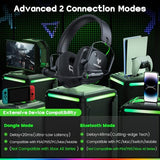 Switch & Mac, Dual-Mode 2.4GHz & Bluetooth Gaming Headphones with Microphone