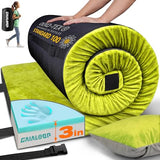 Gaialoop 3 Inch Memory Foam Camping Mattress, Dual Layer Thick Sleeping Camp Pad for Car Tent Cot, Roll-Up Portable Glamping Floor Bed for Guests Sleepover[Kid: 62 * 23 * 3"]