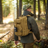 AUMENTAR Small Military Tactical Backpack, 30L Tactical Assault Bag for Men, Army Assault Rucksack GYM Hiking Backpack Bug Out Bag Khaki
