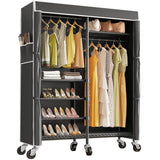 VIPEK R4C Portable Closet Rolling Clothes Rack Heavy Duty Adjustable Wardrobe Metal Garment Racks with Lockable Wheels, Max Load 620lbs