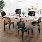 YaFiti Dining Chairs Set of 4, Mid Century Modern PU Leather Kitchen Chairs | Ergonomic Walnut Backrest