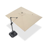 PURPLE LEAF Cantilever Umbrella 9' x 11.5' Rectangle 360° Rotation Beige
