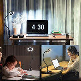 Woputne Desk Lamp Clip Light, 10 Dimmable Brightness 3 Light Modes Reading Light, Clamp Bedside Lamp for Painting, Craft, Study (Black)