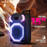 Dolphin X-BASS Portable Party Bluetooth Speaker with Bass Boost, LED Lights, & 100 RMS Watts of Power, 25-Inch Tall