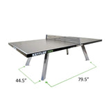 KETTLER Eden Weatherproof Stationary Outdoor Table Tennis Table with Galvanized Steel Legs and Permanent Net and Post System