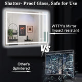 WTTY 48" x 40" LED Bathroom Mirror with Light | Anti-Fog