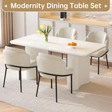 TreLined Dining Table Set for 4, 62.99" Rectangular Kitchen Table with 4 Chairs