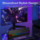 Bluetooth 5.3 PC Speakers with Dynamic RGB Light, Wired USB Plug & Play Computer Sound Bar
