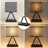 Briever Touch Control Table Lamp, 3-Way Dimmable Desk Lamp with USB C & A and AC Outlet
