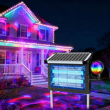 OnBeam Solar Bug Zapper Outdoor with Projector Lights, Mosquito Zapper Waterproof Electric Fly Zapper Rechargeable with 10W Solar Panel, 4500V Cordless Fly Trap for Backyard, Patio, Garden, Camping