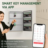 72-Key Smart Key Lock Box Wall Mount – Commercial Key Cabinet with App, Keypad, Bluetooth & WiFi Unlock (Sold Separately