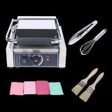 Commercial Sandwich Press 1800W Countertop Panini Grill 110V Sandwich Panini Press Grill Non Stick Surface Electric Maker Temperature Control for Hamburgers Steaks for Restaurant Cafe