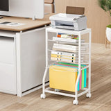5-Tier Rolling File Cart, Under Desk Storage Organizer with Lockable Wheels & Mesh Sliding Trays