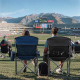 Overmont Oversized Folding Camping Chair 2Pack - 450lbs Support with Padded Cushion Cooler Pockets - Heavy Duty Collapsible Chairs for Sports Garden Beach Fishing Green 2pk