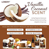 Gifts For Women Gift Basket for Women– 9 Piece Set of Vanilla Coconut Home Spa Set, Luxurious Gifts for Her, Bath and Body Sets Includes Fragrant Lotions, Large Bath Bombs, Coconut Oil