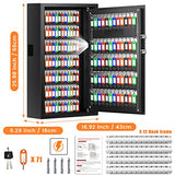 144 Keys Fireproof Key Cabinet, Anti-Theft Heavy Duty Key Lock Box with Key Tags