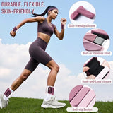 INDEPANDIA Wrist & Ankle Weights for Women and Men, 4lbs Pair Adjustable Silicone Weighted Bangles for Arm & Leg Workouts, Gradient Rose Mauve