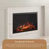 Modern Ember Highmark Traditional 26 Inch Built-in Smart Electric Fireplace Insert | Alexa/WiFi Enabled - Remote Included | Electric Firebox Heater with Multi-Color Flames | 1500W