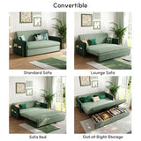 Homary Sleeper Sofa Bed 79", Velvet Convertible Sofa Bed Couch with Storage Drawers & Side Pockets