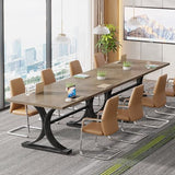Conference Table, Modern Meeting Table for 8-10 People, Rectangle Seminar Boardroom Table for Office