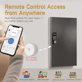 Keypad, Bluetooth & WiFi Unlock (Sold Separately), Access Log Tracking, Key Management System for School