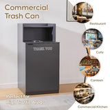 Trash Can Cabinet, Commercial Trash Cans 32 Gallon Wooden Trash Can and Garbage Receptacle with Tray Holder, Door