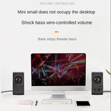 NJJOWRQ Multimedia Desktop 2.0 Small Speaker Laptop Mobile Phone Computer Stereo Outdoor Subwoofer Cable