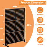 Metal Privacy Screen 72" H x 47.2" Decorative Outdoor Privacy Screen Privacy Panel with Stand