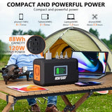 HOWEASY Portable Power Station,120W(240W Peak) Solar Generator,88Wh Lithium Battery Power with 110V AC Outlet/DC/USB/LED Light for Outdoor Camping Trip Hunting Emergency(Solar Panel Optional)