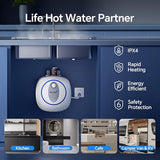 Ranein Electric Mini Tank Water Heater, 8 Gallons Point of Use Hot Water Heaters 120V 1440W, Under Sink, Floor Mounted, Ideal for Kitchen, Bathroom and RV