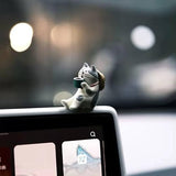 RCAGCAT 3 Pcs Cute Cat Accessories,Mini Rearview Mirror Dashboard Ornaments