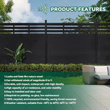 Mondaria Outdoor Semi-Closed Fence Privacy Screen, 6ft(H) x 48" ft(W) Wood Plastic Composite Fence Panels
