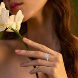 Oseew 2ct-6ct Moissanite Wedding Rings for Women Princess Cut Moissanite Bridal Rings(yellow gold)