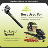 Sun Joe Electric All Purpose Leaf Blower with 6 Amp Motor and 155 MPH Air Speed, Black
