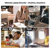 AboveTEK 3-in-1 Universal Laptop Cable Lock, Professional Laptop Security Lock with 2 Keys, Cut-Resistant Steel Locking Cable with 360° Rotating Head, Compatible with K-Slot, Nano & Wedge Slot