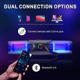 Computer Speakers for Desktop Monitor with RGB Light,PC Speakers with Subwoofer,USB Powered Sound Bar for Laptop