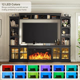 OneBlis 98" Wall Unit TV Stand with 36" Electric Fireplace